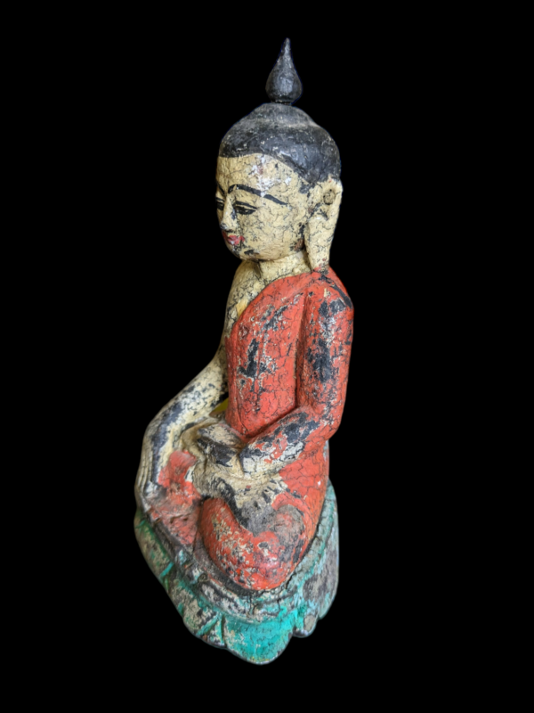 Wooden Buddha. Burma. 19th century - Image 2